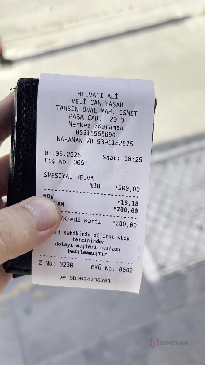 Helvacı Ali Karaman - Pastane ve Tatlıcılar
